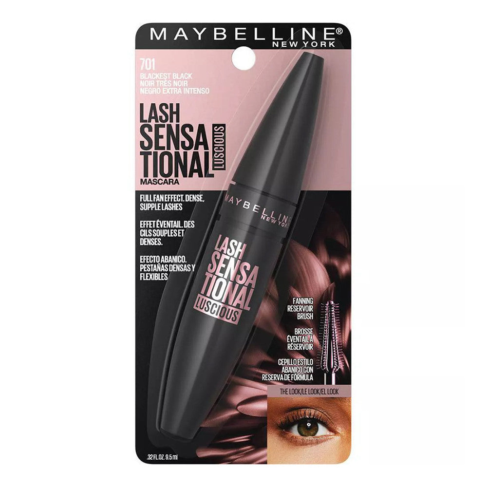 Maybelline Lash Sensational Luscious Mascara, Blackest Black, 0.32 Oz